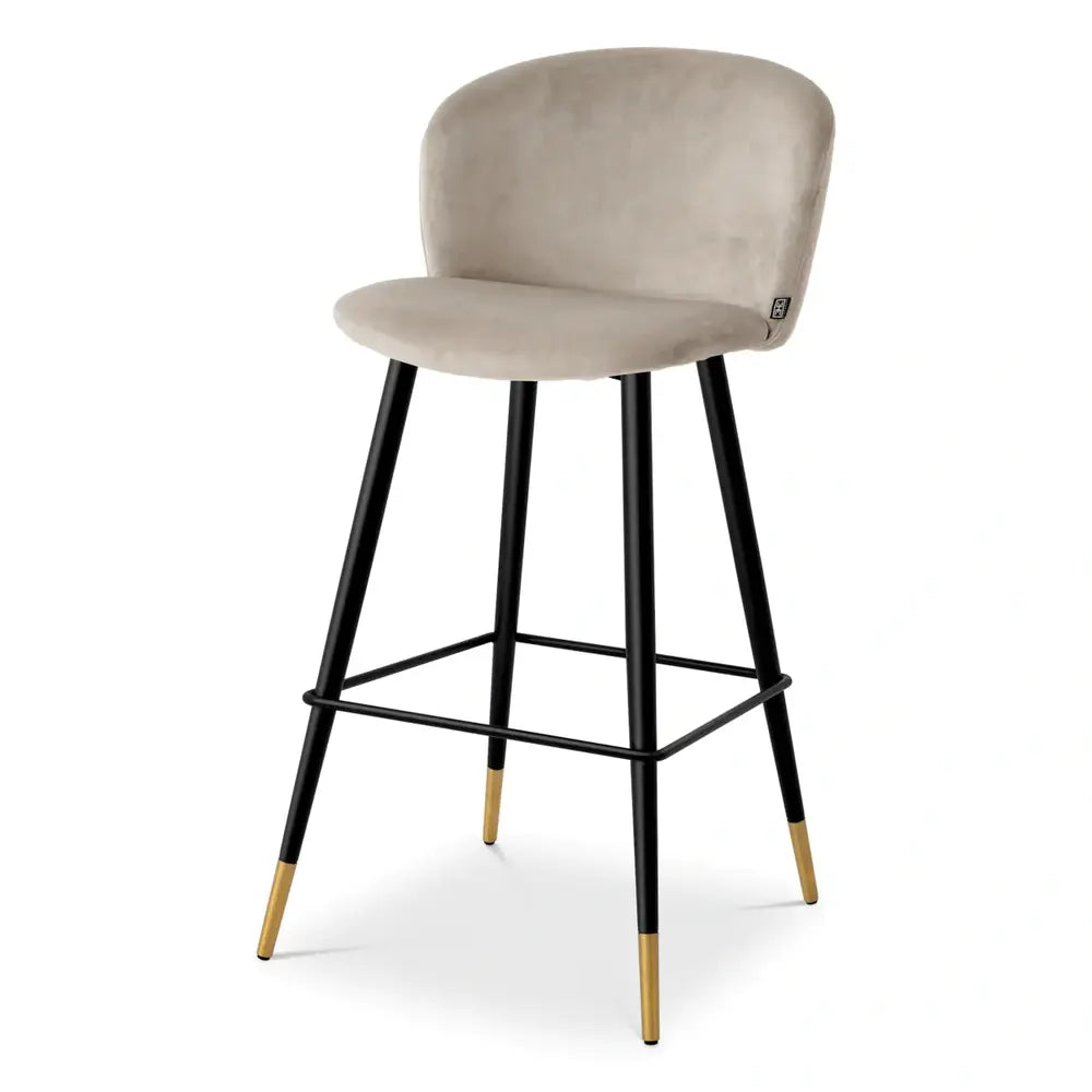 Eichholtz Volante Bar Stool in Roche Beige Velvet