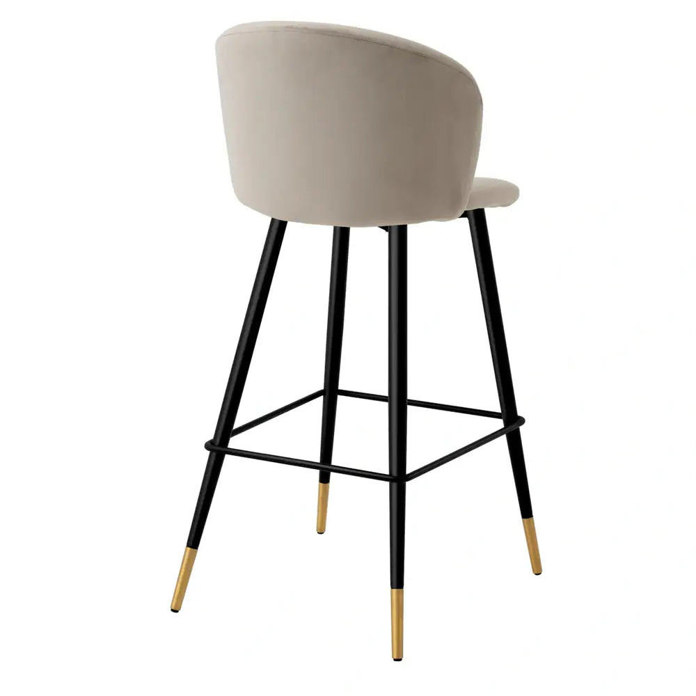 Eichholtz Volante Bar Stool in Roche Beige Velvet