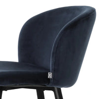 Eichholtz Volante Bar Stool in Savona Midnight Blue Velvet