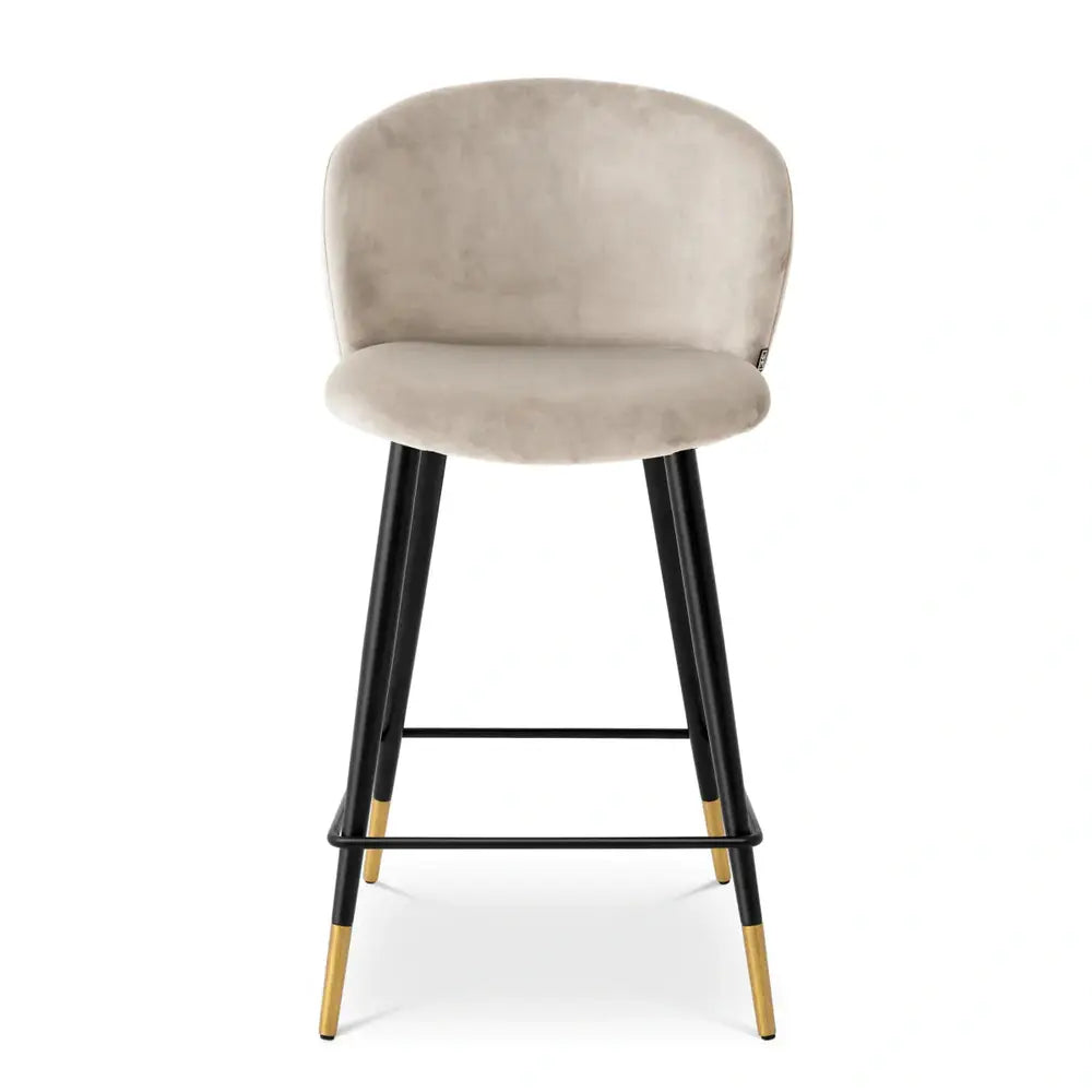 Eichholtz Volante Counter Stool in Roche Beige Velvet