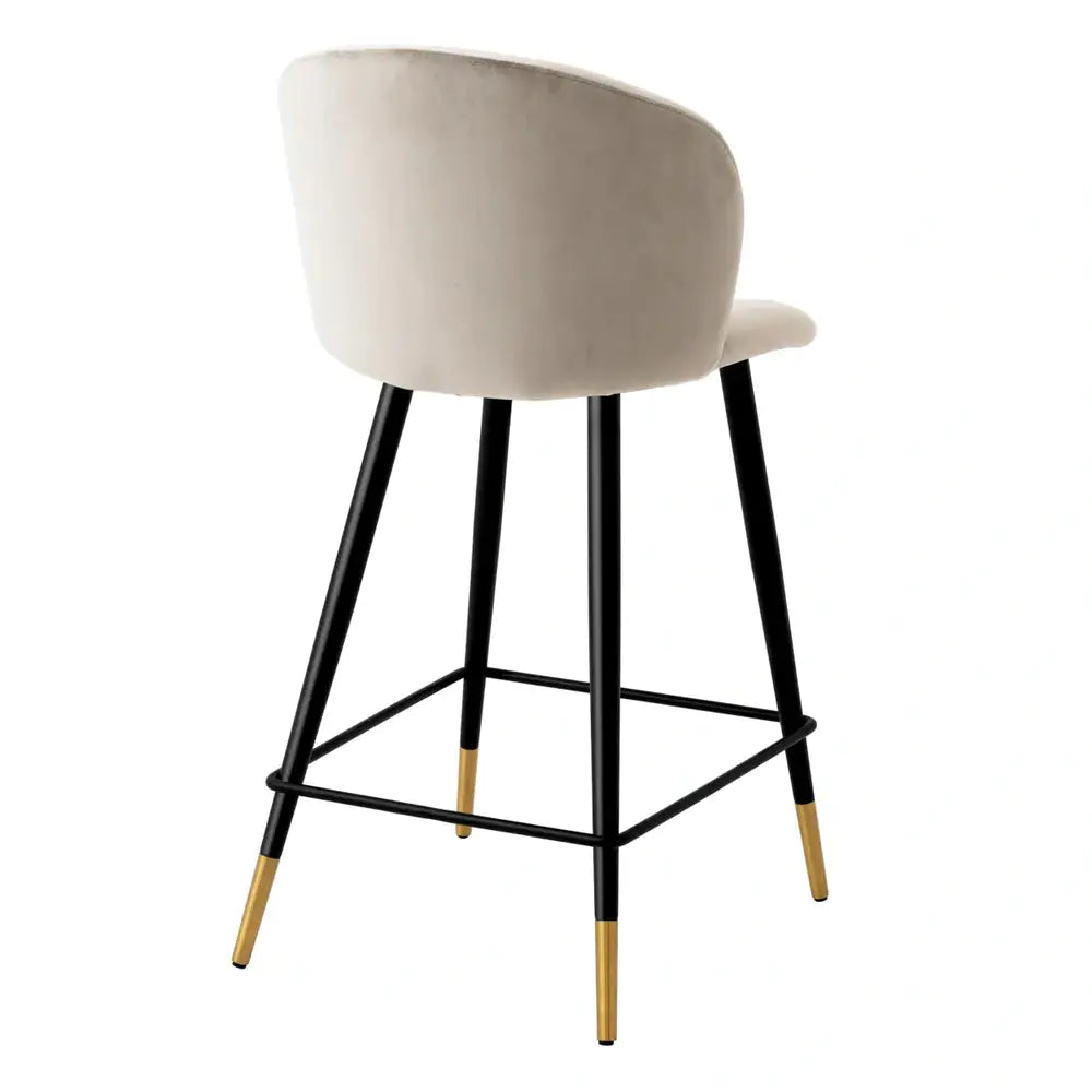 Eichholtz Volante Counter Stool in Roche Beige Velvet