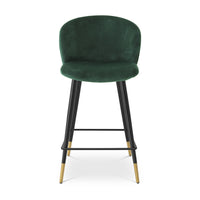 Eichholtz Volante Counter Stool in Roche Dark Green Velvet