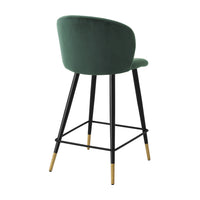 Eichholtz Volante Counter Stool in Roche Dark Green Velvet