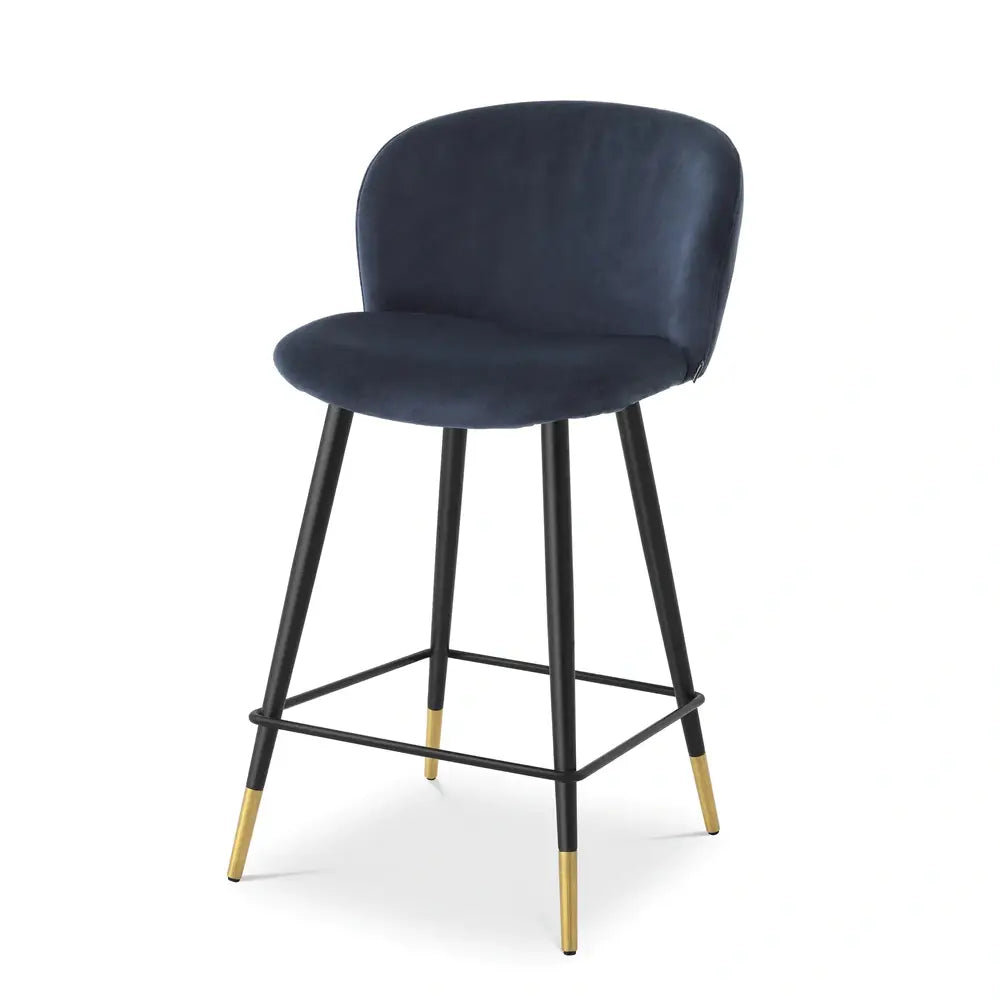 Volante Counter Stool - Savona Midnight Blue Velvet Eichholtz 2