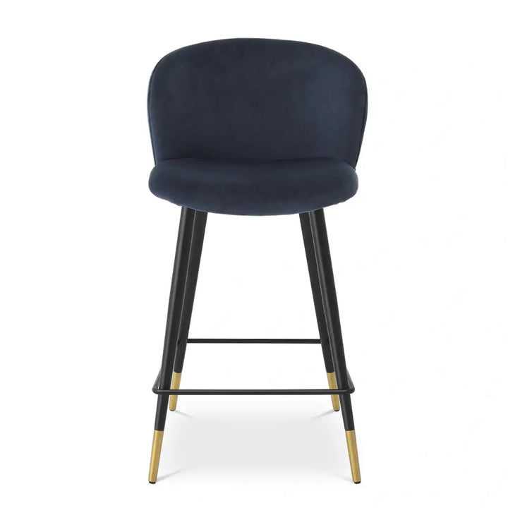 Volante Counter Stool - Savona Midnight Blue Velvet Eichholtz 1