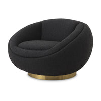 Eichholtz Bollinger Swivel Chair in Bouclé Black