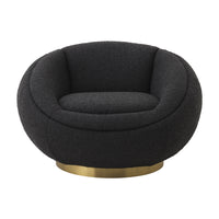 Eichholtz Bollinger Swivel Chair in Bouclé Black