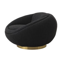 Eichholtz Bollinger Swivel Chair in Bouclé Black