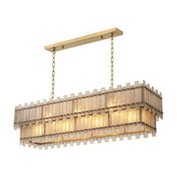 Eichholtz Caprera Rectangular Chandelier in Antique Brass