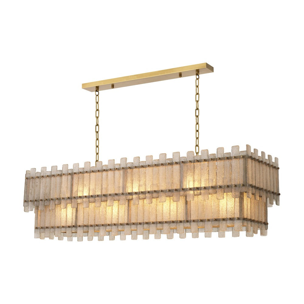 Eichholtz Caprera Rectangular Chandelier in Antique Brass