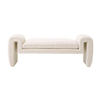 Eichholtz Tondo Small Bench in Bouclé Cream