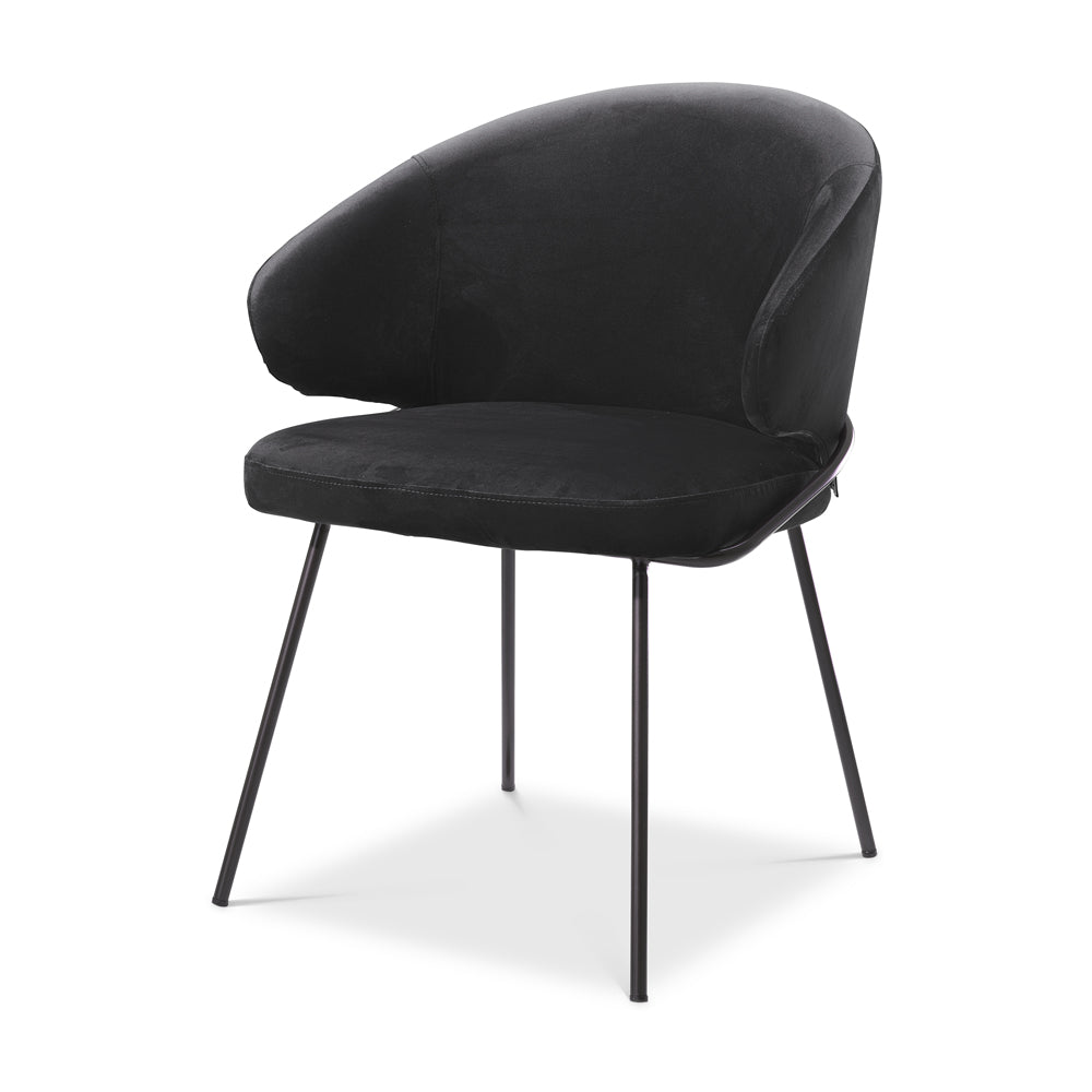 Eichholtz Kinley Dining Chair in Roche Black Velvet