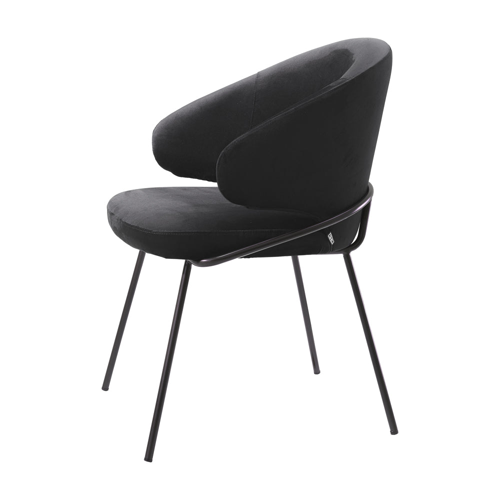 Eichholtz Kinley Dining Chair in Roche Black Velvet