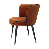 Eichholtz Grenada Dining Chair in Savona Orange Velvet