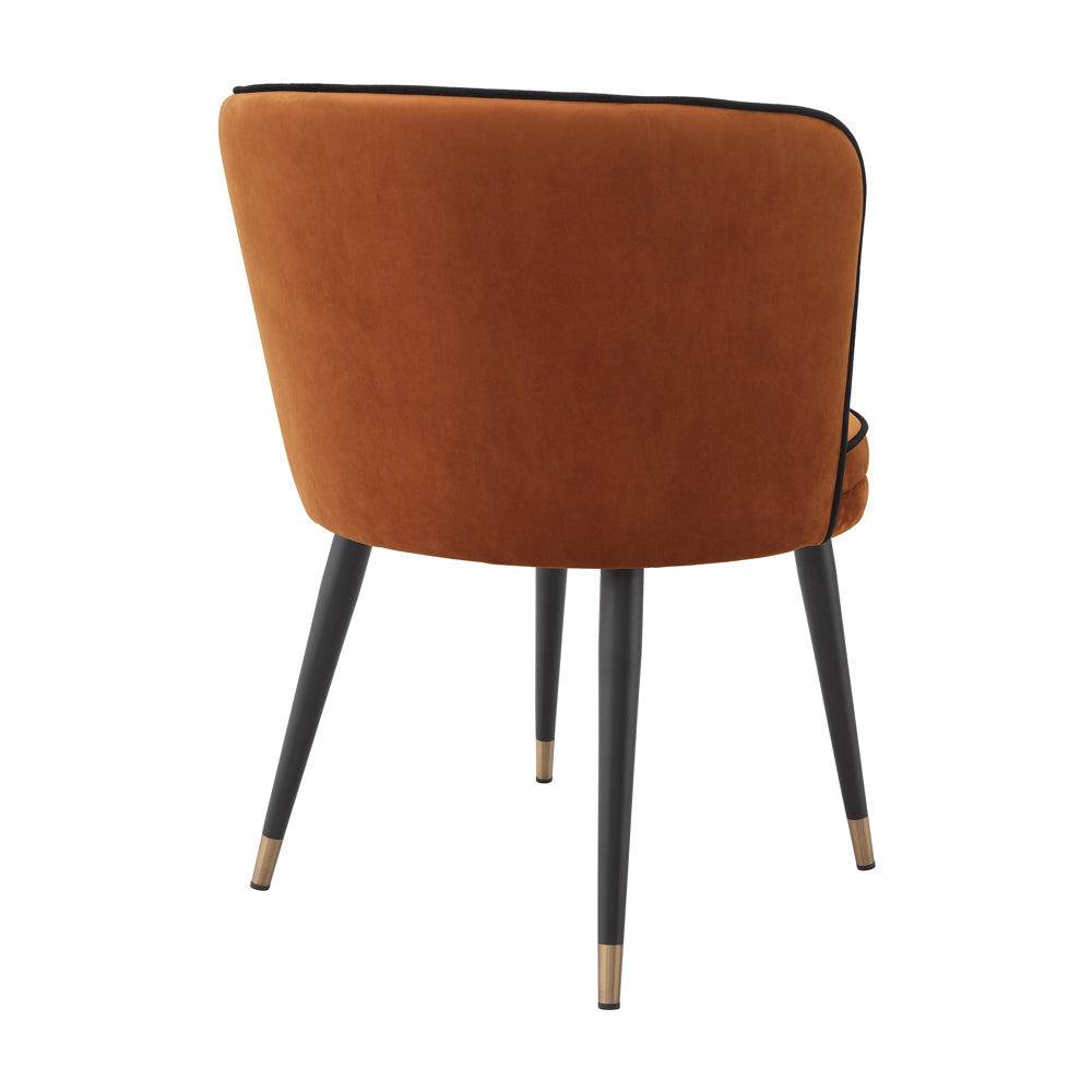 Eichholtz Grenada Dining Chair in Savona Orange Velvet