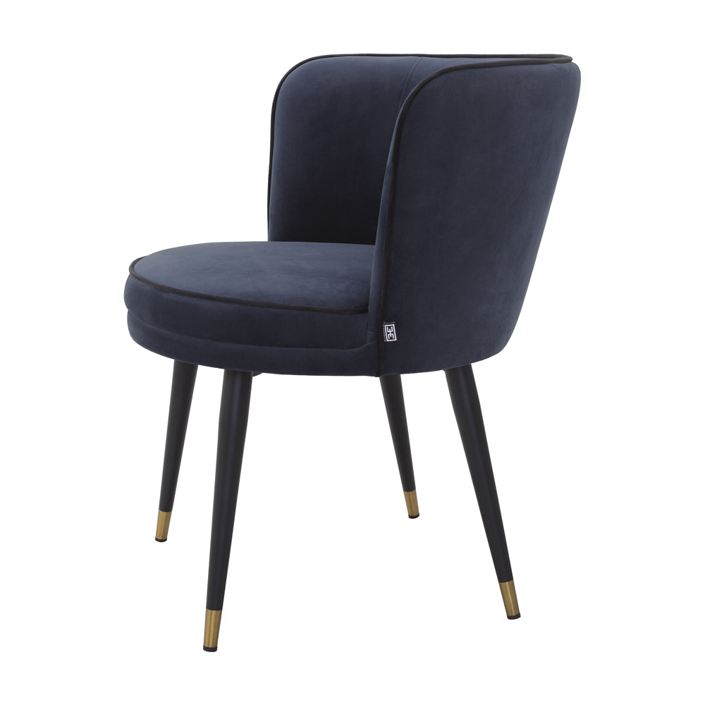 Eichholtz Grenada Dining Chair in Savona Midnight Blue Velvet