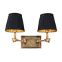 Eichholtz Wentworth Double Wall Lamp Wentworth in Vintage Brass with Black Shade