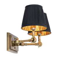 Eichholtz Wentworth Double Wall Lamp Wentworth in Vintage Brass with Black Shade