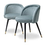 Eichholtz Set of 2 Chloé Dining Chair in Savona Blue Velvet