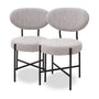 Eichholtz Set of 2 Vicq Dining Chair in Bouclé Grey