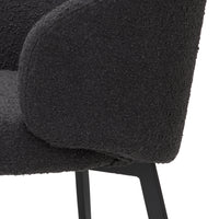 Eichholtz Set of 2 Lloyd Dining Chair with Arms in Bouclé Black