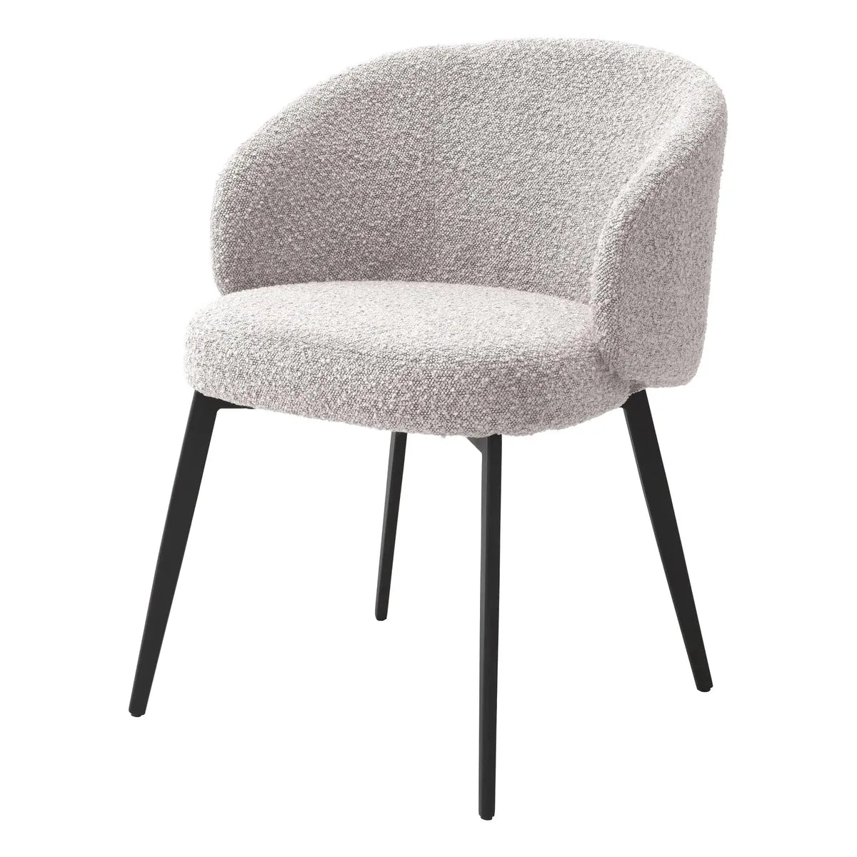 Eichholtz Set of 2 Lloyd Dining Chairs With Arm in Bouclé Grey