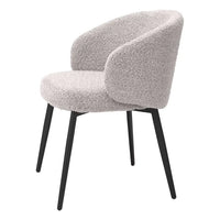 Eichholtz Set of 2 Lloyd Dining Chairs With Arm in Bouclé Grey