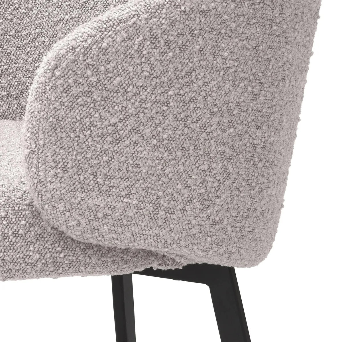 Eichholtz Set of 2 Lloyd Dining Chairs With Arm in Bouclé Grey