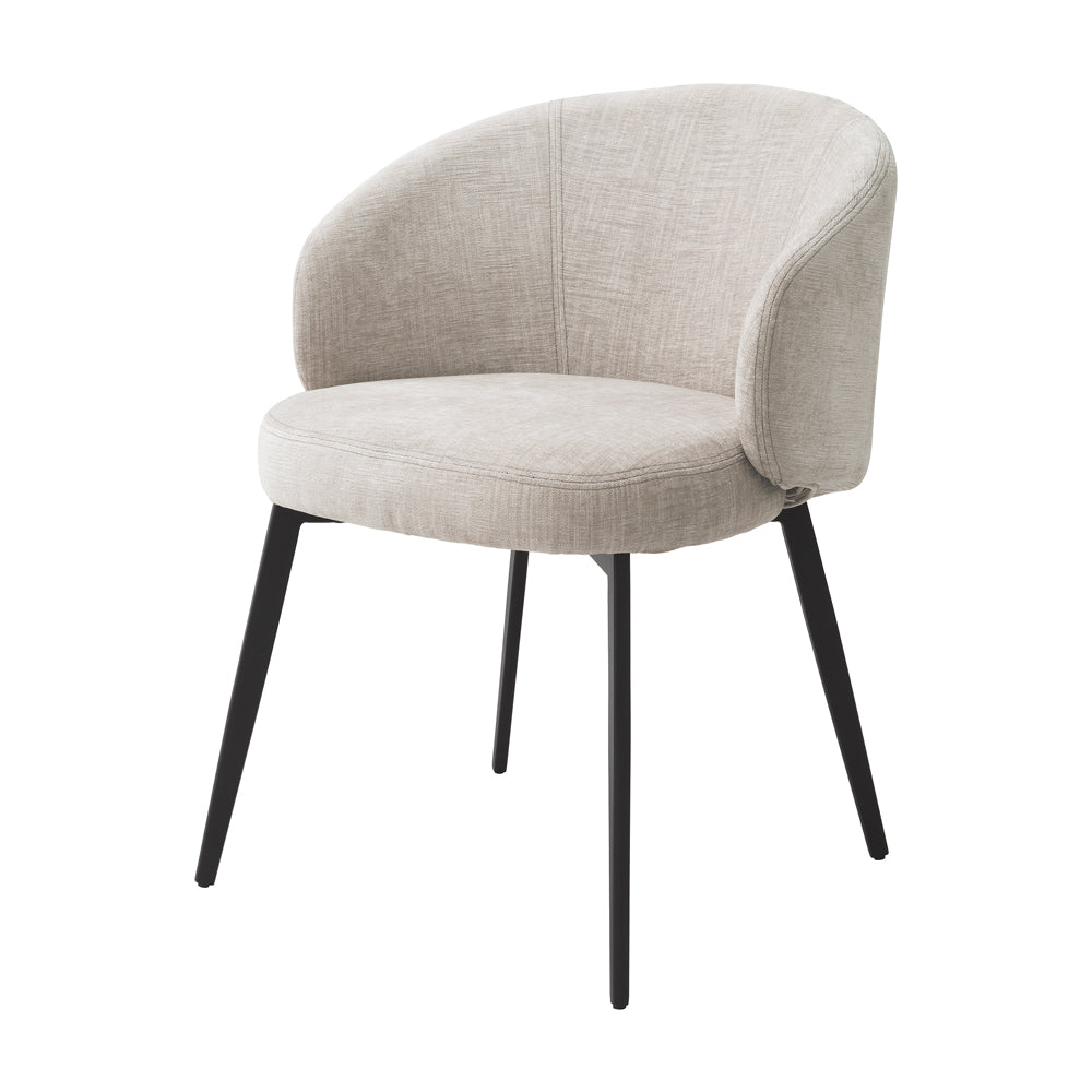 Eichholtz Set of 2 Lloyd Dining Chairs with Arms in Sisley Beige