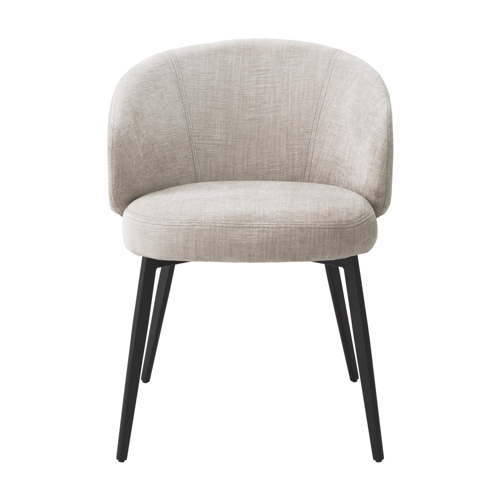 Eichholtz Set of 2 Lloyd Dining Chairs with Arms in Sisley Beige