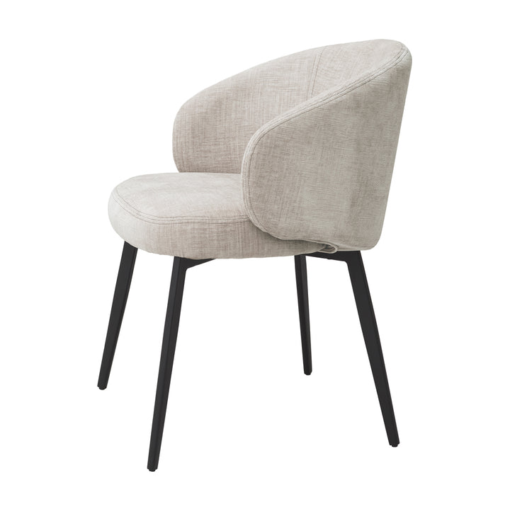 Eichholtz Set of 2 Lloyd Dining Chairs with Arms in Sisley Beige