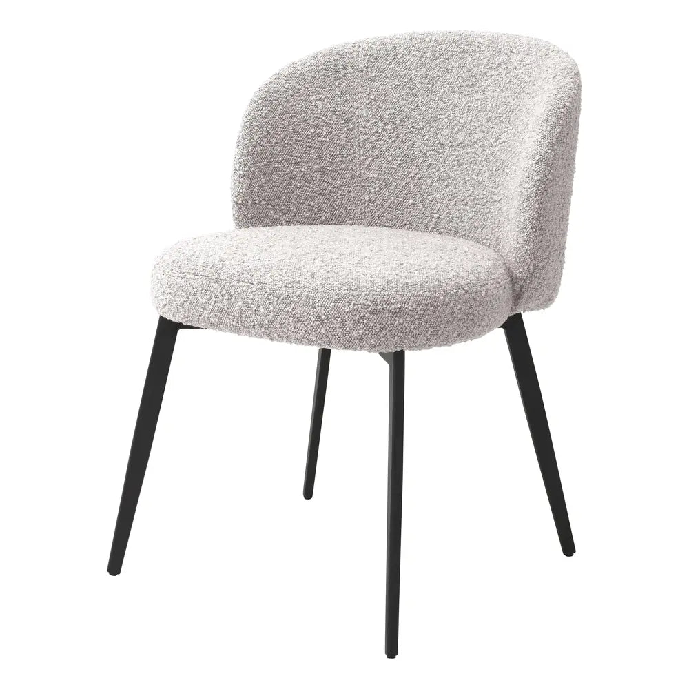 Eichholtz Set of 2 Lloyd Dining Chairs in Bouclé Grey