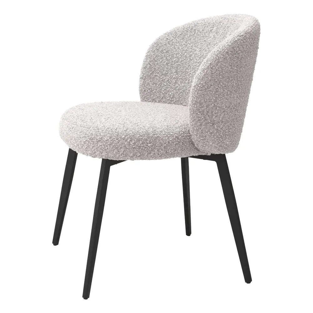 Eichholtz Set of 2 Lloyd Dining Chairs in Bouclé Grey