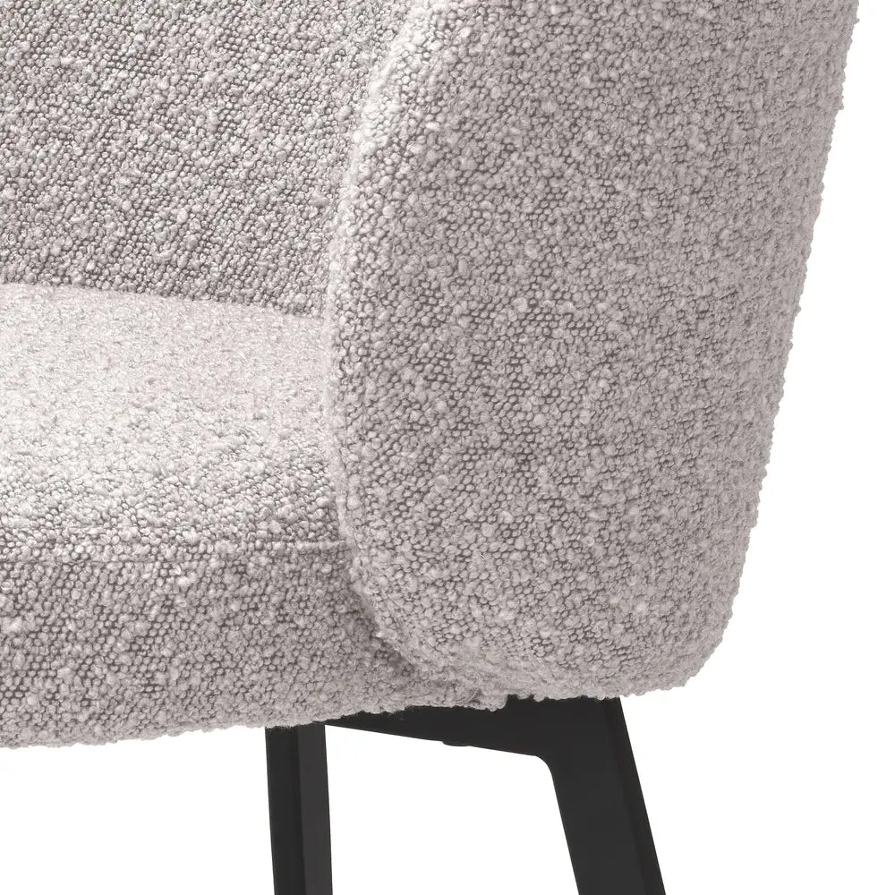 Eichholtz Set of 2 Lloyd Dining Chairs in Bouclé Grey