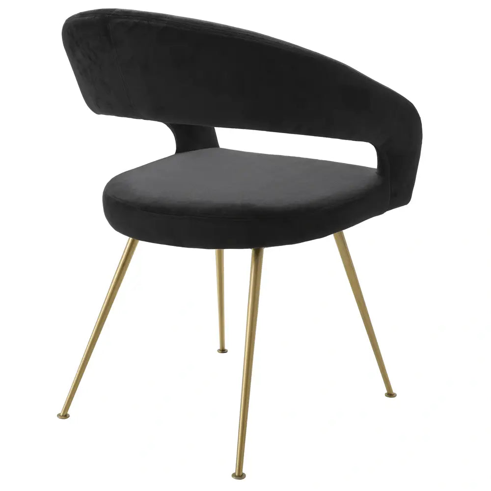 Eichholtz Bravo Dining Chair in Roche Black Velvet