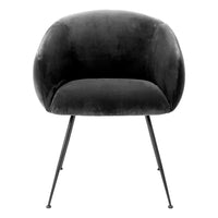 Eichholtz Elbury Dining Chair in Savona Dark Grey Velvet