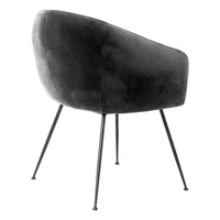 Eichholtz Elbury Dining Chair in Savona Dark Grey Velvet