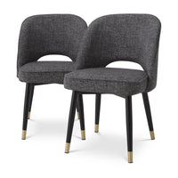 Eichholtz Set of 2 Cliff Dining Chairs in Rocat Black