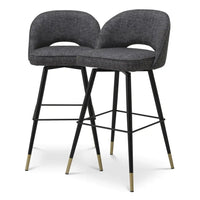 Eichholtz Cliff Set of 2 Bar Stools in Rocat Black