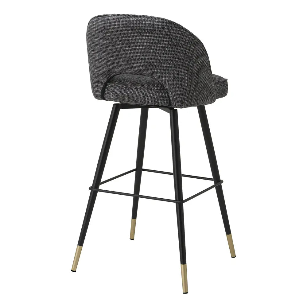 Eichholtz Cliff Set of 2 Bar Stools in Rocat Black