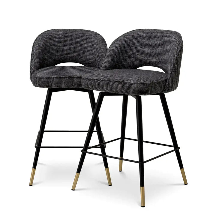 Cliff Set of 2 Counter Stools - Rocat Black Eichholtz 1