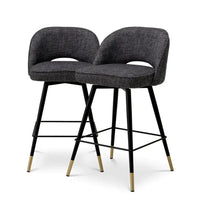 Eichholtz Cliff Set of 2 Counter Stools in Rocat Black