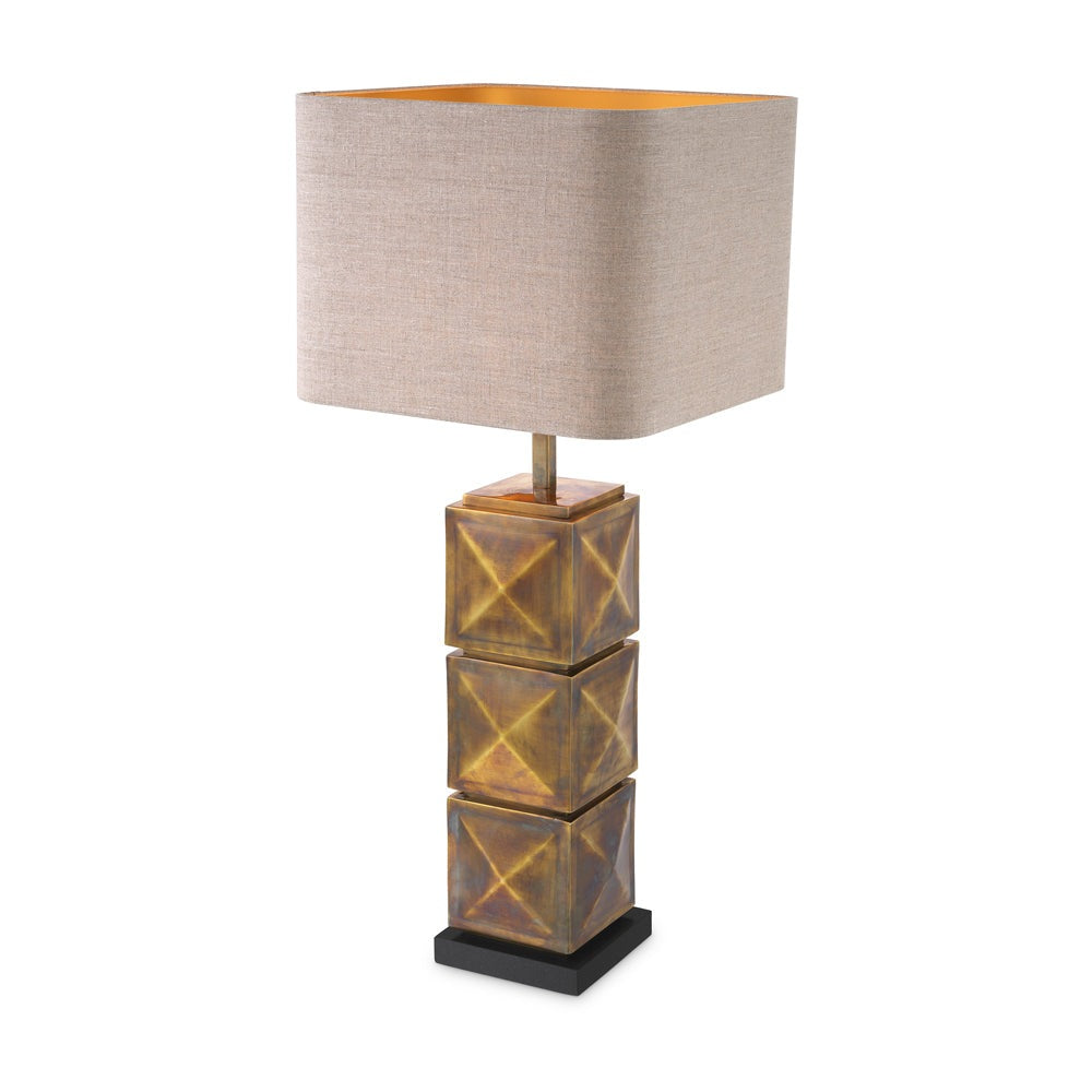 Eichholtz Carlo Table Lamp in Vintage Brass with Shade