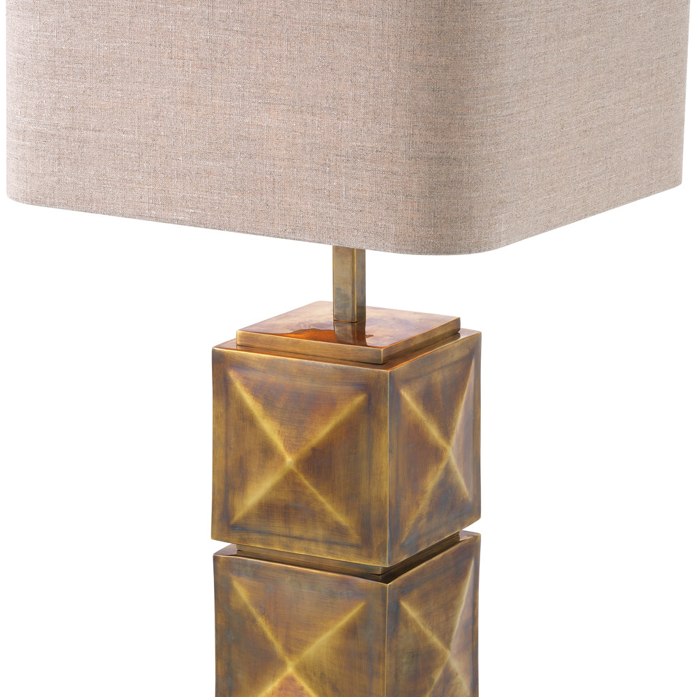 Eichholtz Carlo Table Lamp in Vintage Brass with Shade