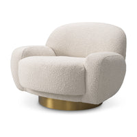 Eichholtz Udine Swivel Chair in Bouclé Cream