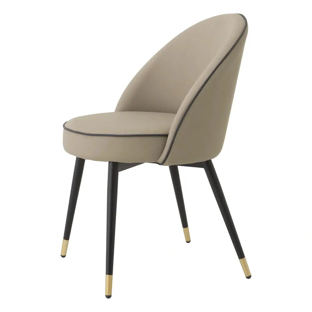 Cooper Set of 2 Dining Chairs - Faux Leather Beige Eichholtz 4