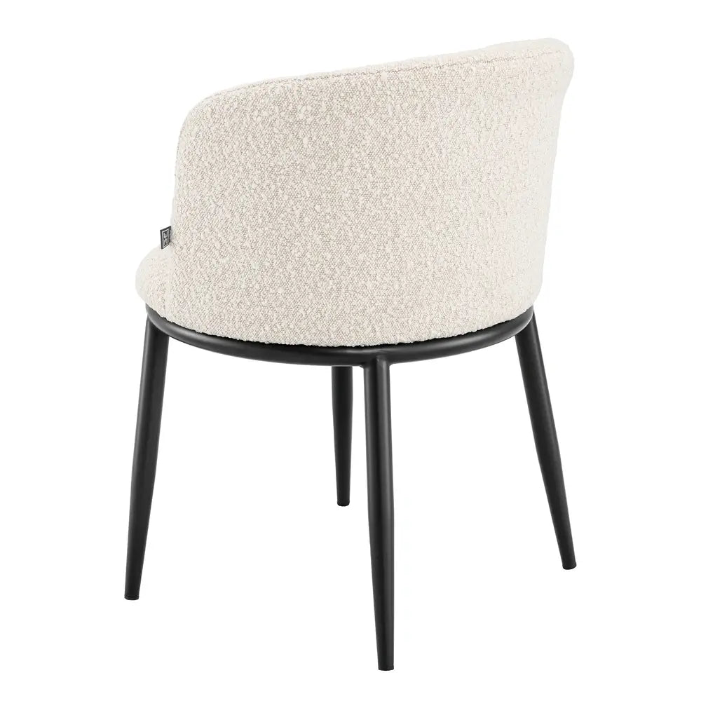 Eichholtz Set of 2 Filmore Dining Chairs in Bouclé Cream