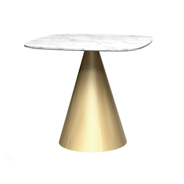 Gillmore Oscar White Marble Top And Brass Base Round 4 Seater Dining Table