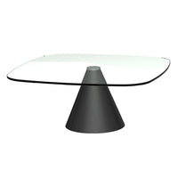 Gillmore Oscar Clear Glass Top & Black Base Square Coffee Table