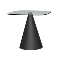 Gillmore Oscar Clear Glass Top And Black Base Round 4 Seater Dining Table